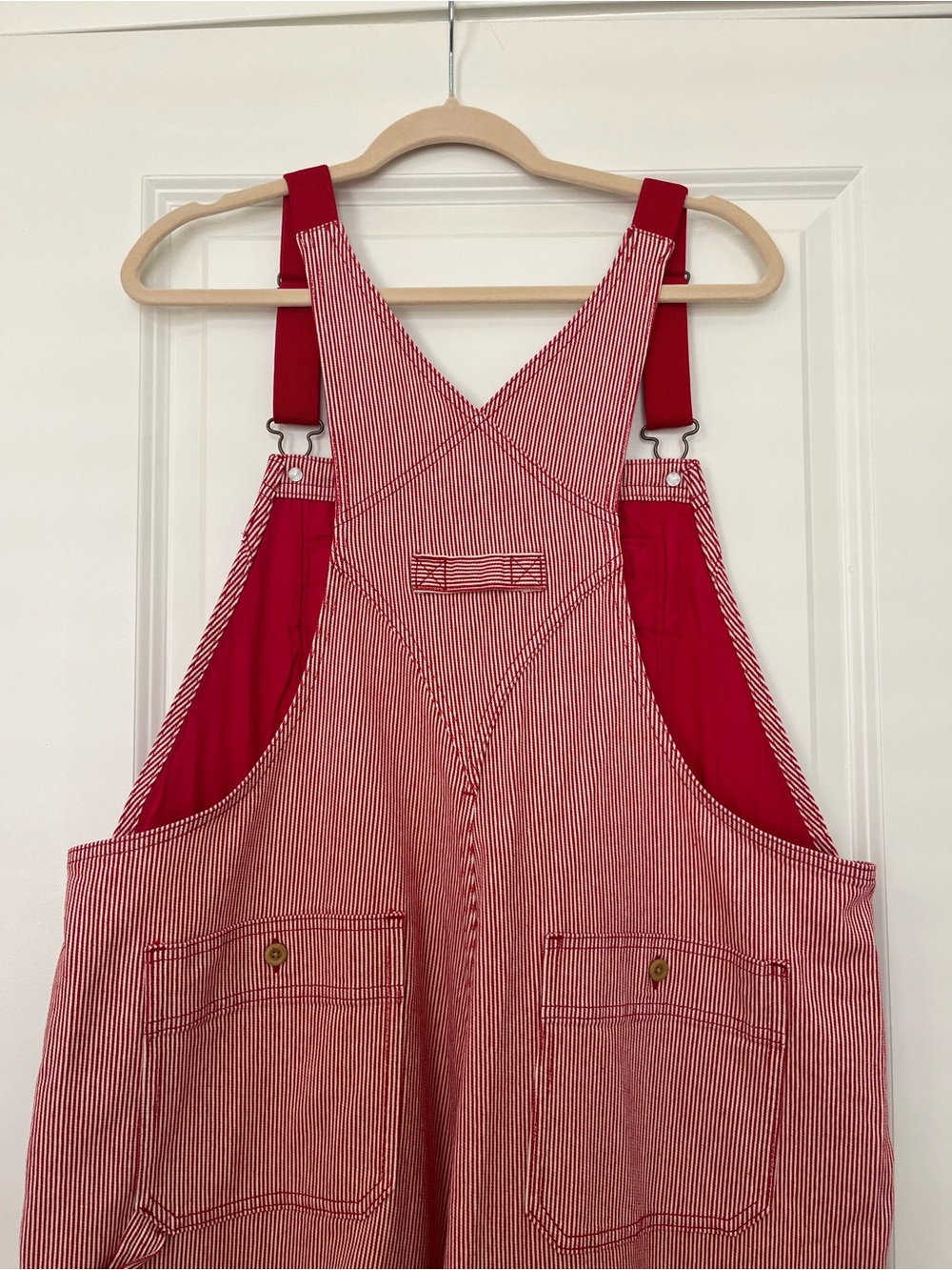 Duluth Trading Co Red & White Striped Women's Overalls - Picture 5 of 7